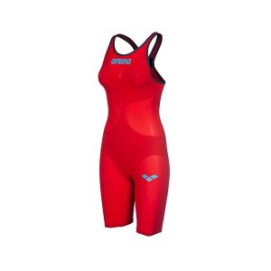 Fato de Banho Mulher Arena Powerskin Carbon Air2 Vermelho Costas Abertas