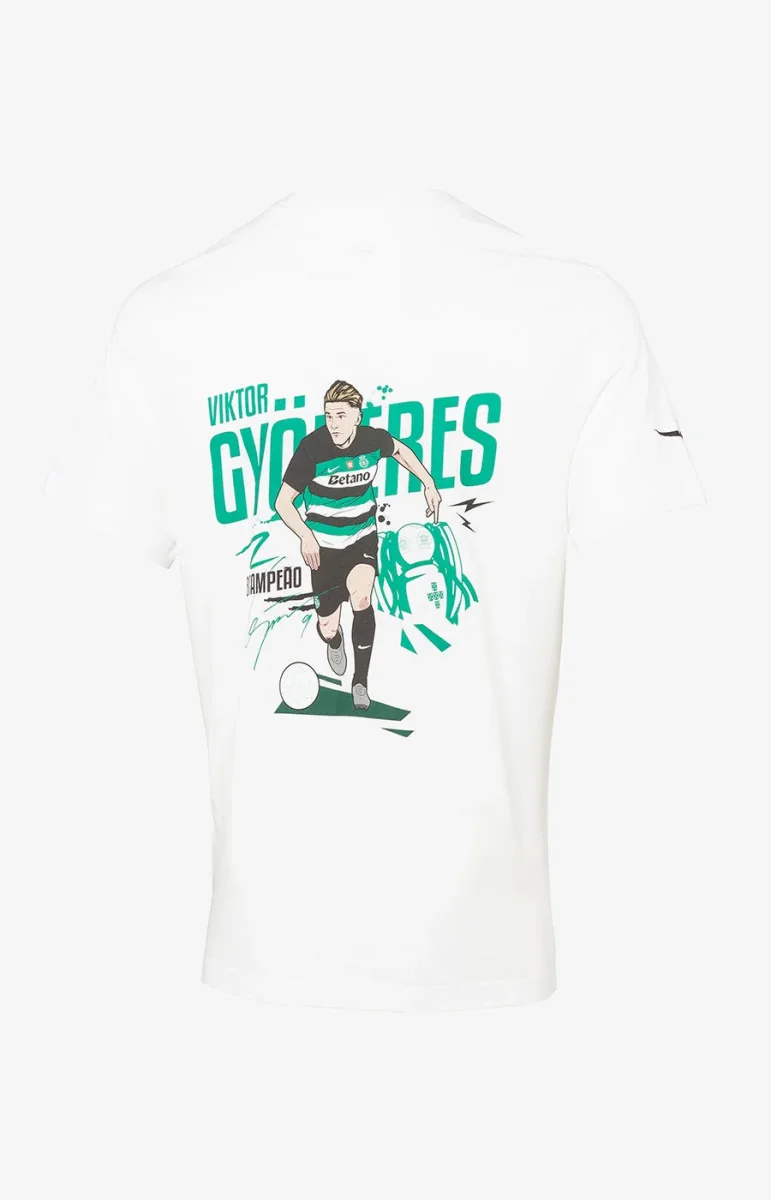T-shirt Nike Gyökeres Branca Bicampeão - Criança