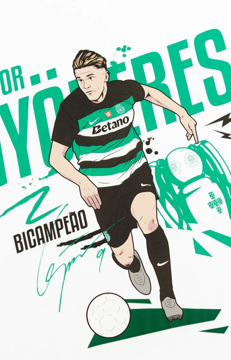 T-shirt Nike Gyökeres Branca Bicampeão - Criança - Image 4