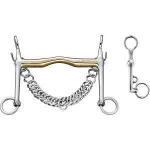 FREIO SPRENGER® Weymouth with slight port 16 mm with fixed curb chain hooks – Sensogan