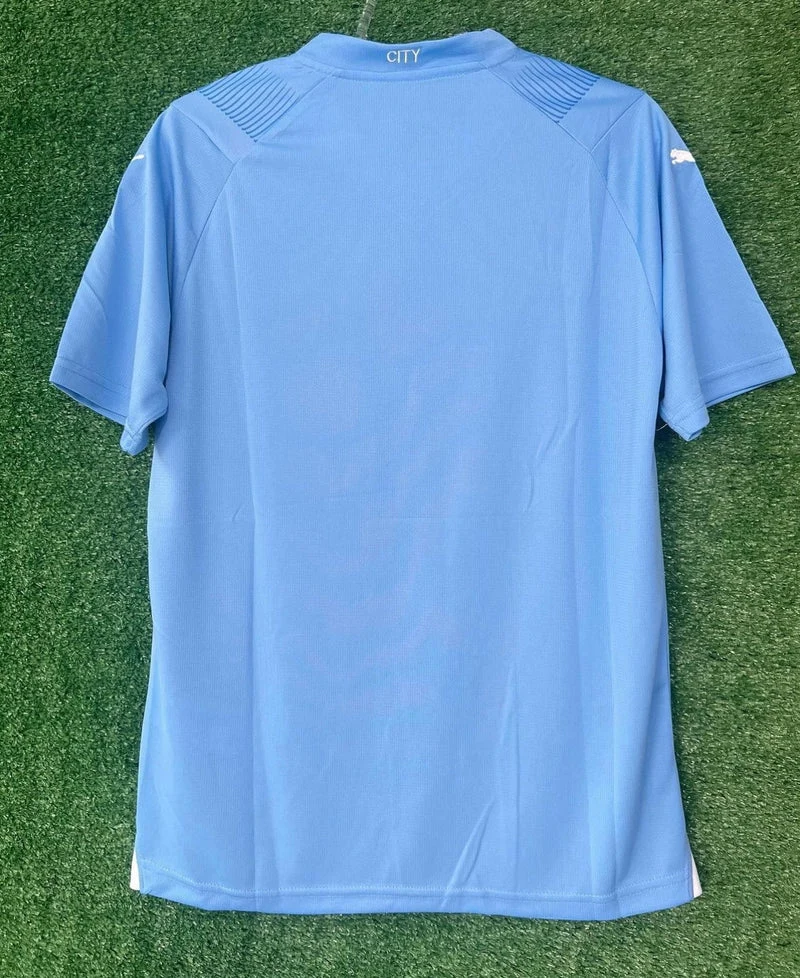 Camisola Manchester City I com PATCH 23/24 - Azul e Branca - Image 3